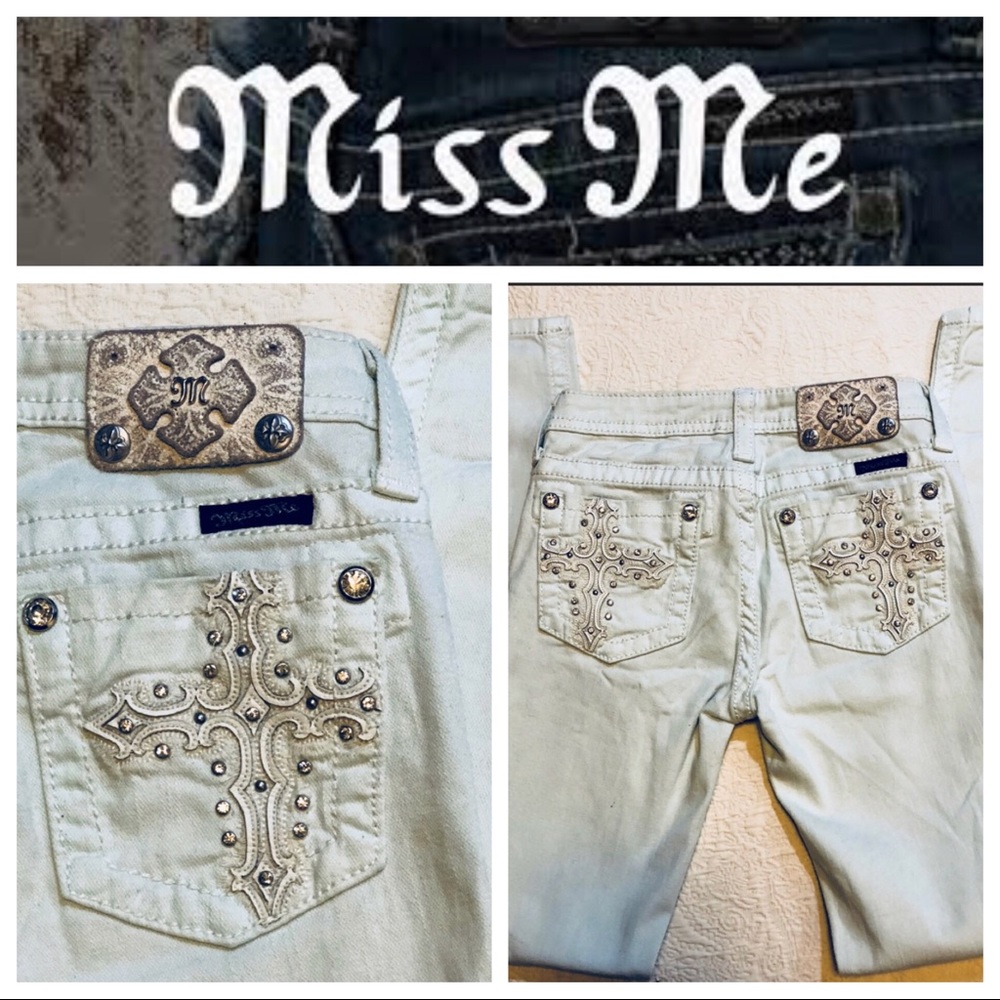 Girls Icy Blue Miss Me Jeans Sz 12 JK5633S4 Skinny